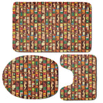 Reading Library Pattern Print 3 Piece Bath Mat Set