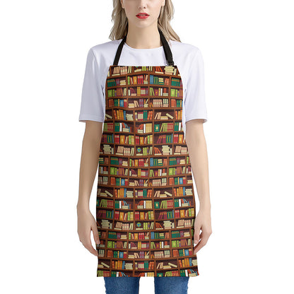Reading Library Pattern Print Apron