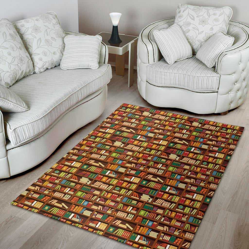 Reading Library Pattern Print Area Rug