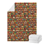 Reading Library Pattern Print Blanket