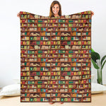 Reading Library Pattern Print Blanket
