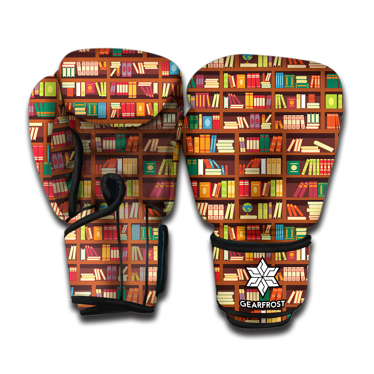 Reading Library Pattern Print Boxing Gloves