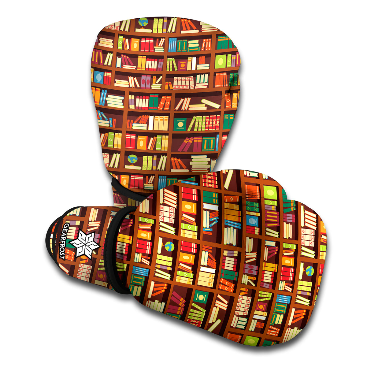 Reading Library Pattern Print Boxing Gloves