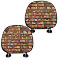 Reading Library Pattern Print Car Headrest Covers