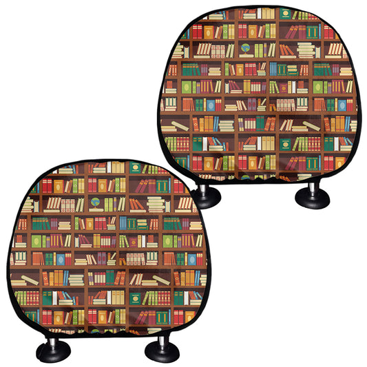 Reading Library Pattern Print Car Headrest Covers