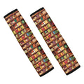 Reading Library Pattern Print Car Seat Belt Covers