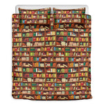 Reading Library Pattern Print Duvet Cover Bedding Set