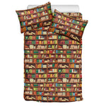 Reading Library Pattern Print Duvet Cover Bedding Set