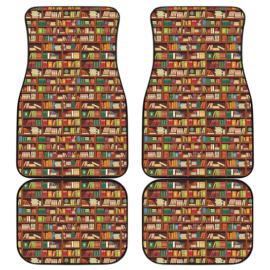 Reading Library Pattern Print Front and Back Car Floor Mats