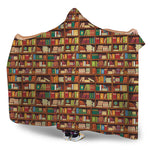 Reading Library Pattern Print Hooded Blanket
