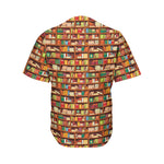 Reading Library Pattern Print Men's Baseball Jersey