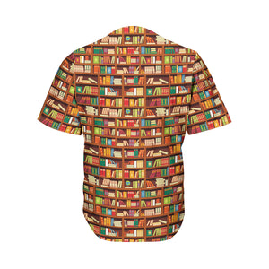 Reading Library Pattern Print Men's Baseball Jersey