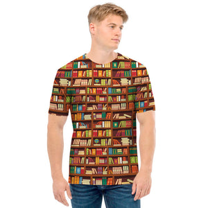 Reading Library Pattern Print Men's T-Shirt