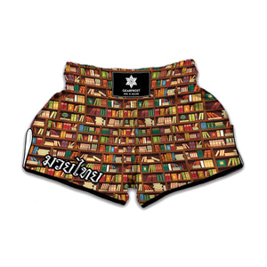 Reading Library Pattern Print Muay Thai Boxing Shorts