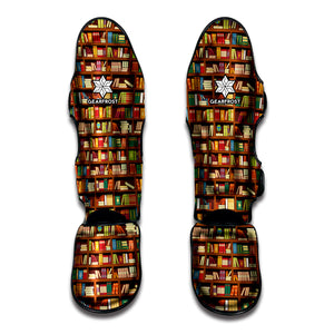 Reading Library Pattern Print Muay Thai Shin Guard