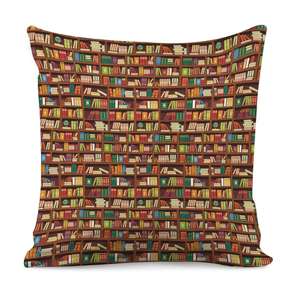 Reading Library Pattern Print Pillow Cover