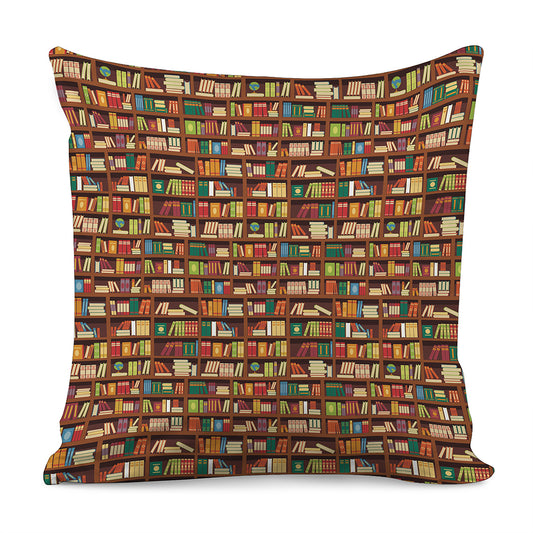 Reading Library Pattern Print Pillow Cover