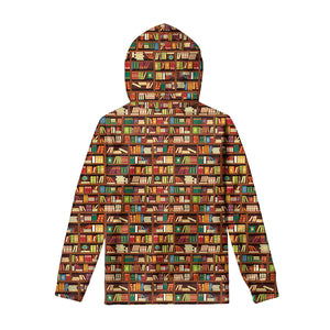 Reading Library Pattern Print Pullover Hoodie