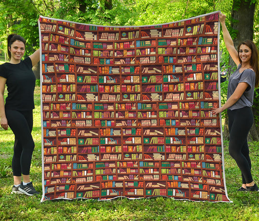 Reading Library Pattern Print Quilt