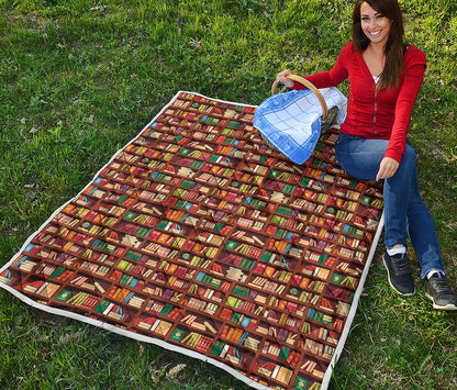Reading Library Pattern Print Quilt