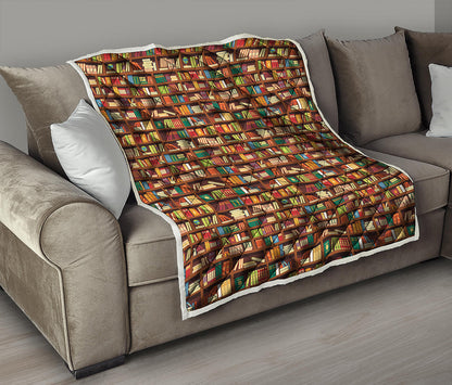 Reading Library Pattern Print Quilt
