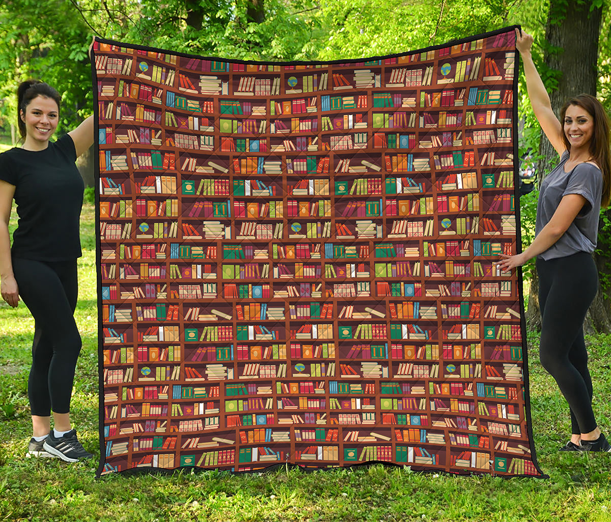 Reading Library Pattern Print Quilt