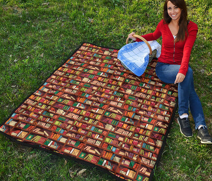 Reading Library Pattern Print Quilt