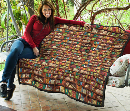 Reading Library Pattern Print Quilt