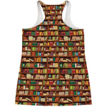 Reading Library Pattern Print Women's Racerback Tank Top