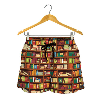Reading Library Pattern Print Women's Shorts