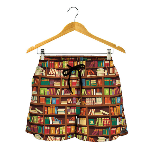 Reading Library Pattern Print Women's Shorts