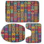 Rectangle Mandala Bohemian Pattern Print 3 Piece Bath Mat Set