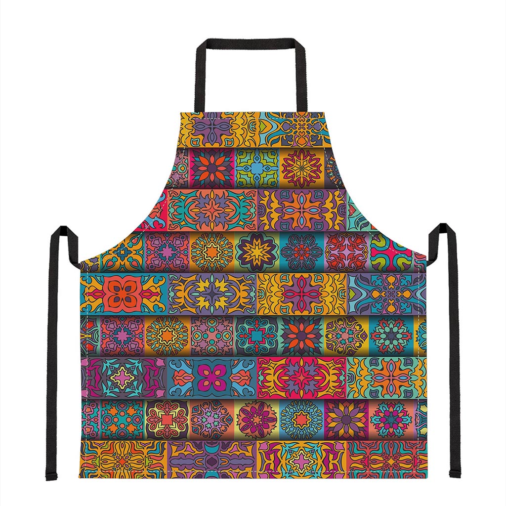 Rectangle Mandala Bohemian Pattern Print Apron