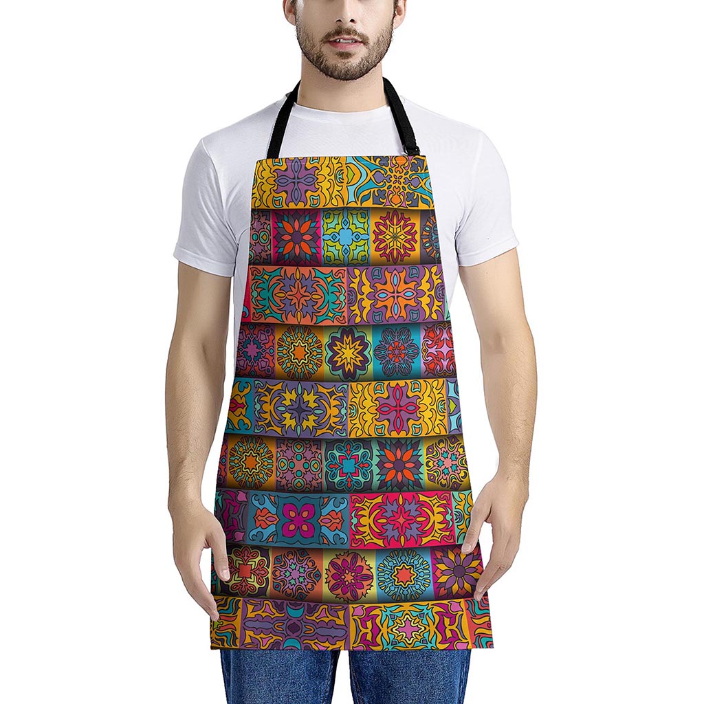 Rectangle Mandala Bohemian Pattern Print Apron