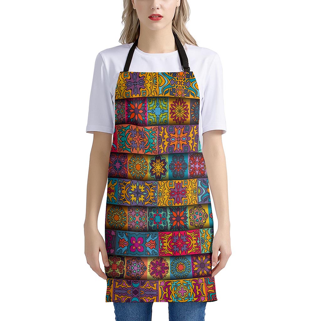 Rectangle Mandala Bohemian Pattern Print Apron