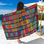 Rectangle Mandala Bohemian Pattern Print Beach Sarong Wrap