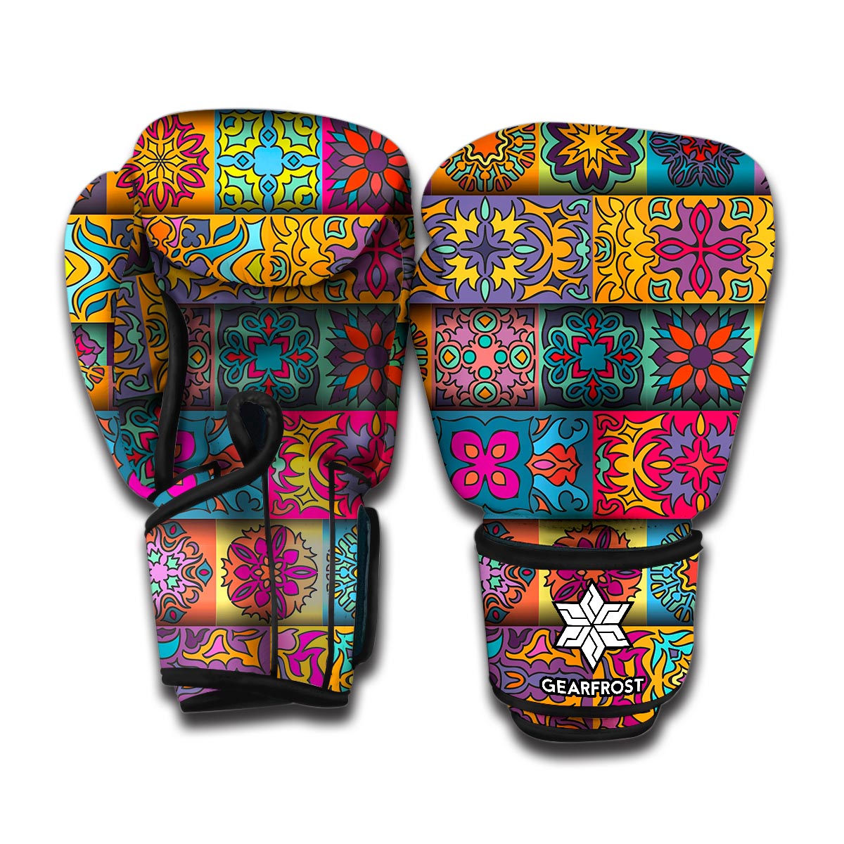 Rectangle Mandala Bohemian Pattern Print Boxing Gloves