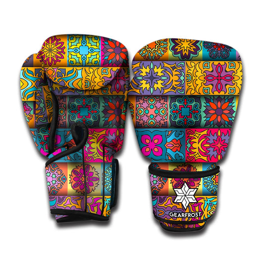 Rectangle Mandala Bohemian Pattern Print Boxing Gloves
