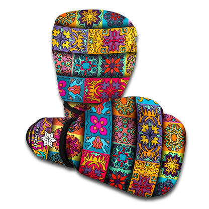 Rectangle Mandala Bohemian Pattern Print Boxing Gloves