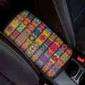 Rectangle Mandala Bohemian Pattern Print Car Center Console Cover