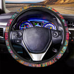 Rectangle Mandala Bohemian Pattern Print Car Steering Wheel Cover