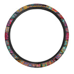Rectangle Mandala Bohemian Pattern Print Car Steering Wheel Cover