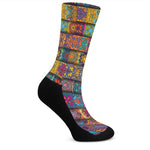 Rectangle Mandala Bohemian Pattern Print Crew Socks