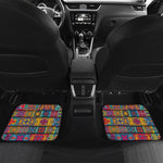 Rectangle Mandala Bohemian Pattern Print Front and Back Car Floor Mats