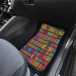 Rectangle Mandala Bohemian Pattern Print Front and Back Car Floor Mats