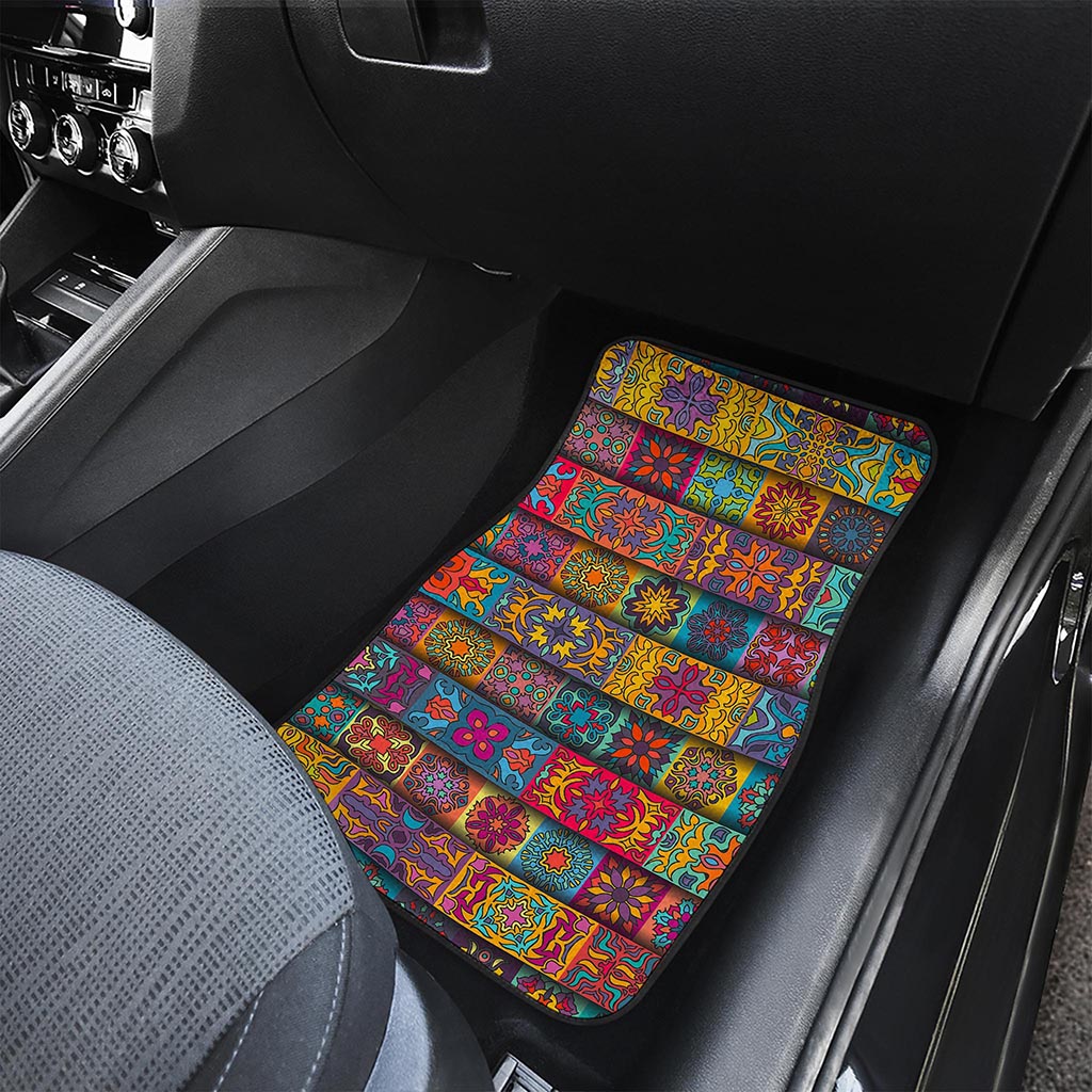 Rectangle Mandala Bohemian Pattern Print Front Car Floor Mats