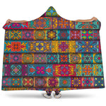 Rectangle Mandala Bohemian Pattern Print Hooded Blanket