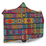 Rectangle Mandala Bohemian Pattern Print Hooded Blanket