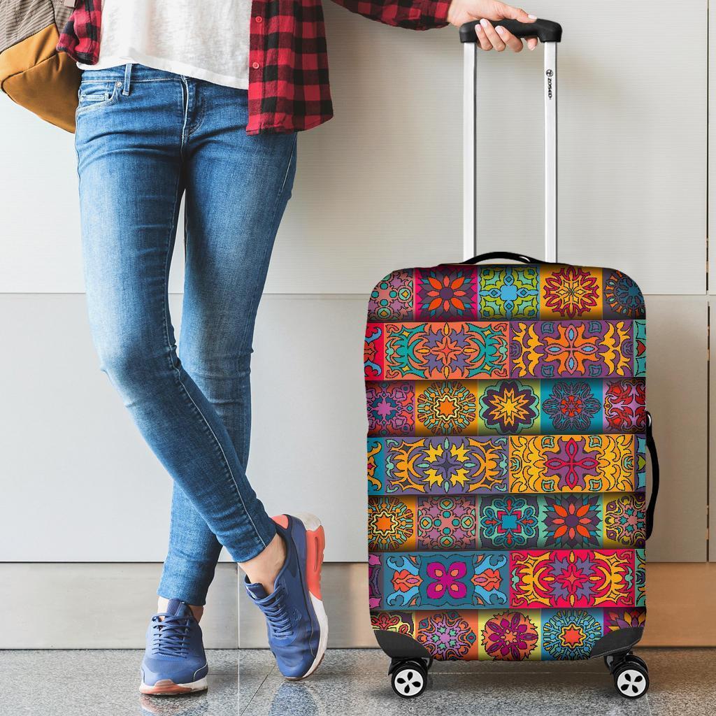 Rectangle Mandala Bohemian Pattern Print Luggage Cover GearFrost