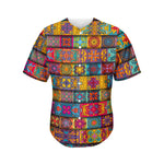 Rectangle Mandala Bohemian Pattern Print Men's Baseball Jersey